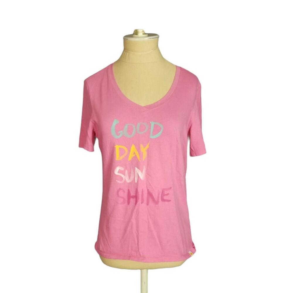 Life is Good Women's Pink Short Sleeve Tee Shirt Good Day Sunshine Small